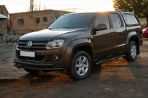 Volkswagen Amarok 2010–2022 Predný ochranný rám ST018-2 Black (nerez) fotografia 3