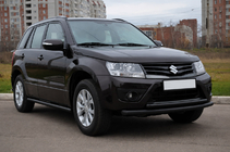 Suzuki Grand Vitara 2005–2017 Predný dvojitý ochranný rám 60/42 mm čierny (nerez) fotografia 3