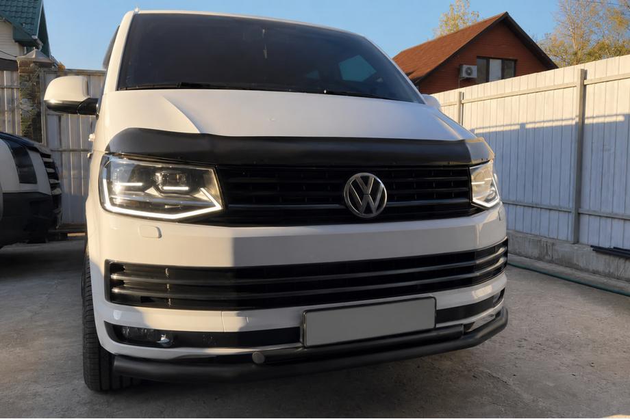 Volkswagen T6 2015–2024 Predný dvojitý ochranný rám ST011 Black (nerez) Fotografia 1