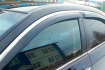 Lexus LS 2007–2017 Okenné deflektory s chrómovou lištou Long (HIC, 4 ks) fotografia 2