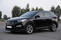 Hyundai Santa Fe 3 2012–2018 Predný ochranný rám ST014 Black (nerez.) fotografia 2