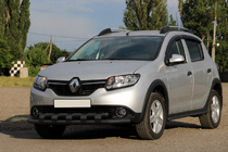 Renault Sandero 2013–2022 Predný ochranný rám ST015 Black (nehrdzavejúca oceľ) fotografia 1