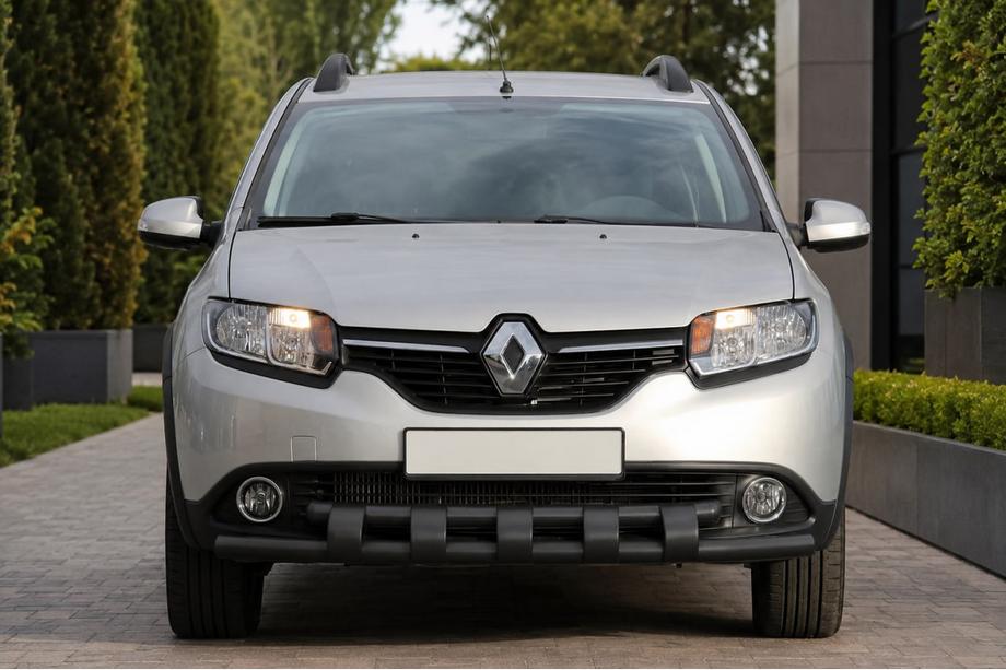 Renault Sandero 2013–2022 Predný ochranný rám ST015 Black (nehrdzavejúca oceľ) Fotografia 2