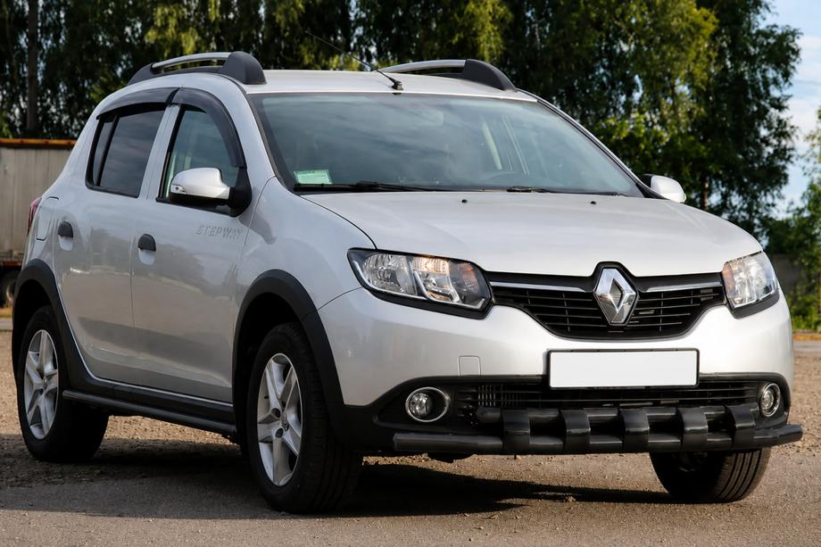 Renault Sandero 2013–2022 Predný ochranný rám ST015 Black (nehrdzavejúca oceľ) Fotografia 3