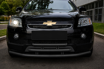 Chevrolet Captiva 2006–2019 Predný trojitý ochranný rám Black (nerez) fotografia 1