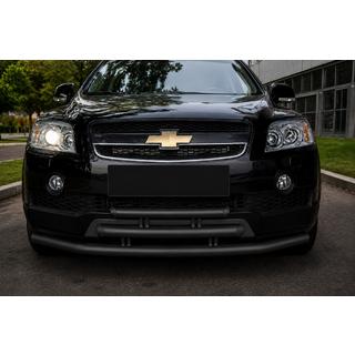 Predný trojitý ochranný rám Black (nerez) Chevrolet Captiva 2006–2019
