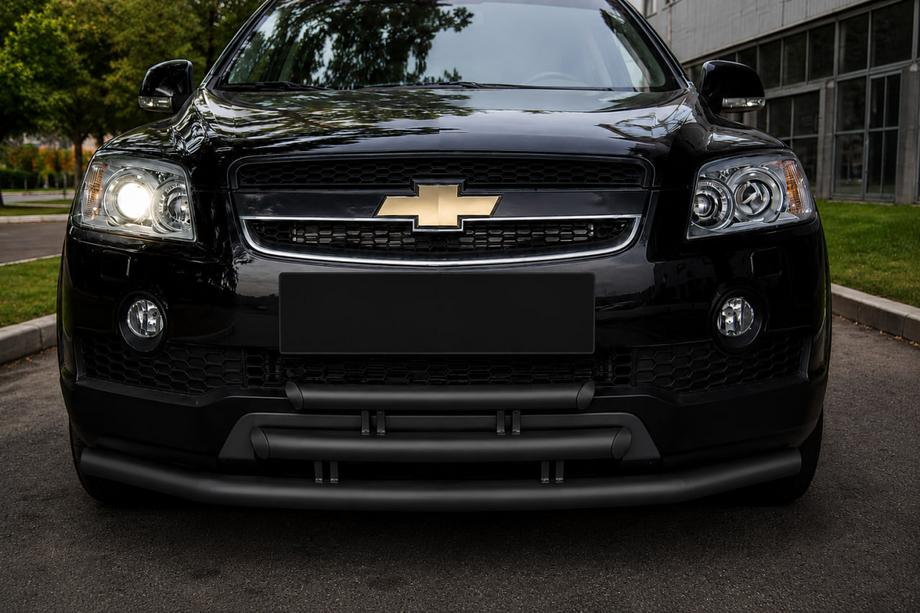 Chevrolet Captiva 2006–2019 Predný trojitý ochranný rám Black (nerez) Image