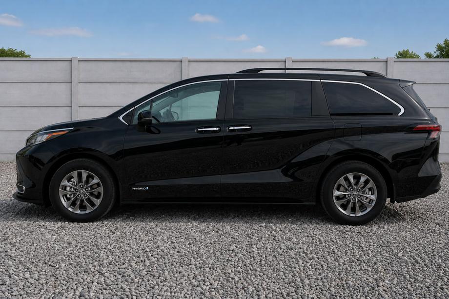Toyota Sienna 2020– Integrované strešné lyžiny čierne OEM (hliník) Fotografia 1