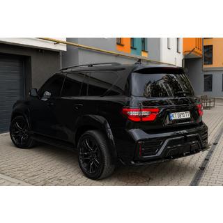 Čierne strešné lyžiny (hliník) Nissan Patrol Y62 2010–2024 fotografia 1