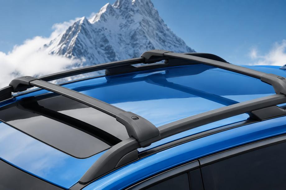 Subaru Forester 2013–2018 Strešný nosič (priečniky) čierny na OEM pozdĺžne lyžiny (hliník) Image