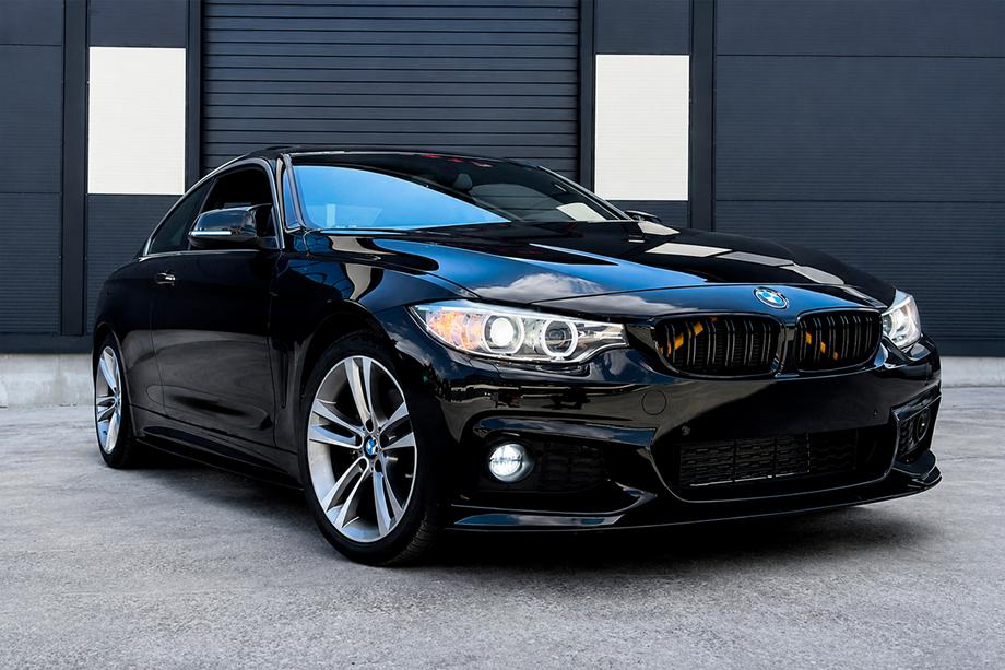 BMW 4 séria F32/F33/F36 2012–2020 MP-Style predný lip spojler (pre M-Sport, čierny lesk) Fotografia 5