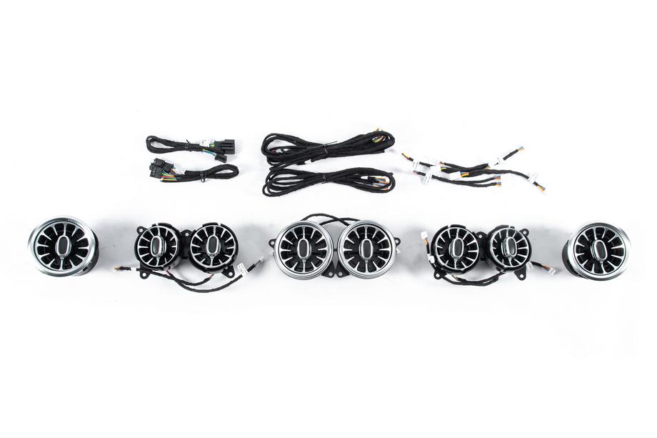 Mercedes S-class W222 2013–2022 LED deflektory výduchov ventilácie (2014-2017, 7 farieb) Fotografia 1