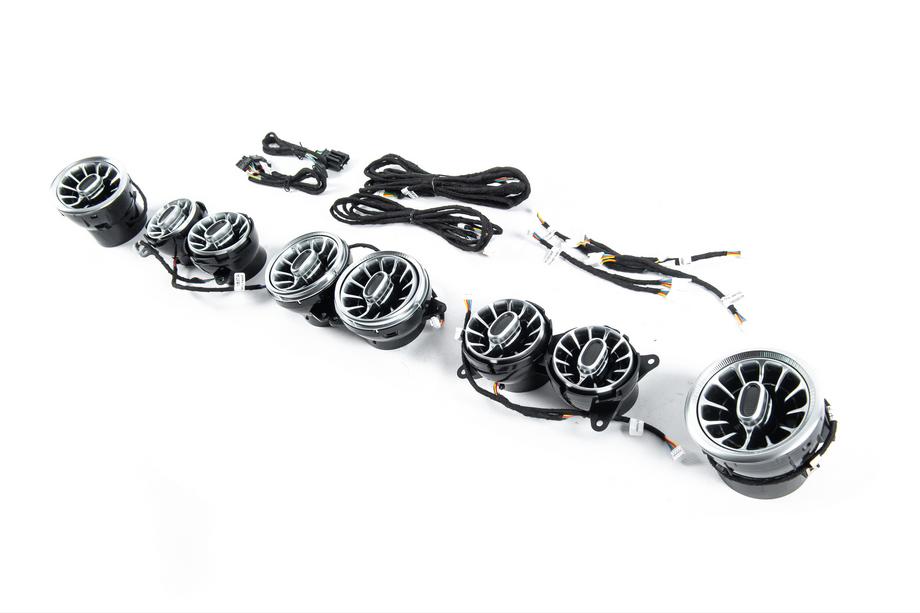 Mercedes S-class W222 2013–2022 LED deflektory výduchov ventilácie (2014-2017, 7 farieb) Fotografia 4