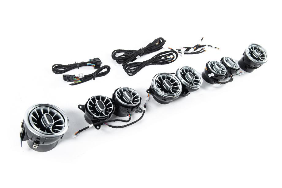 Mercedes S-class W222 2013–2022 LED deflektory výduchov ventilácie (2014-2017, 7 farieb) Fotografia 5