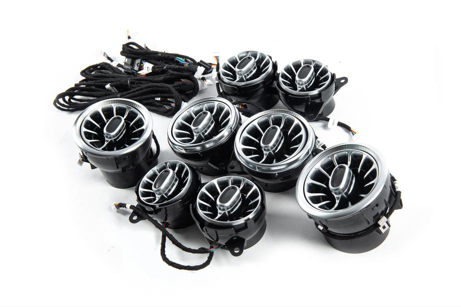 Mercedes S-class W222 2013–2022 LED deflektory výduchov ventilácie (2014-2017, 7 farieb) Fotografia 7