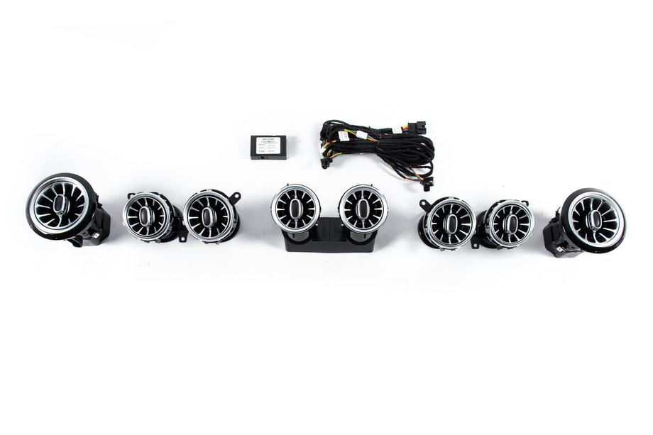 Mercedes Trieda E W213 2016–2023 LED deflektory ventilácie (64 color) Fotografia 1