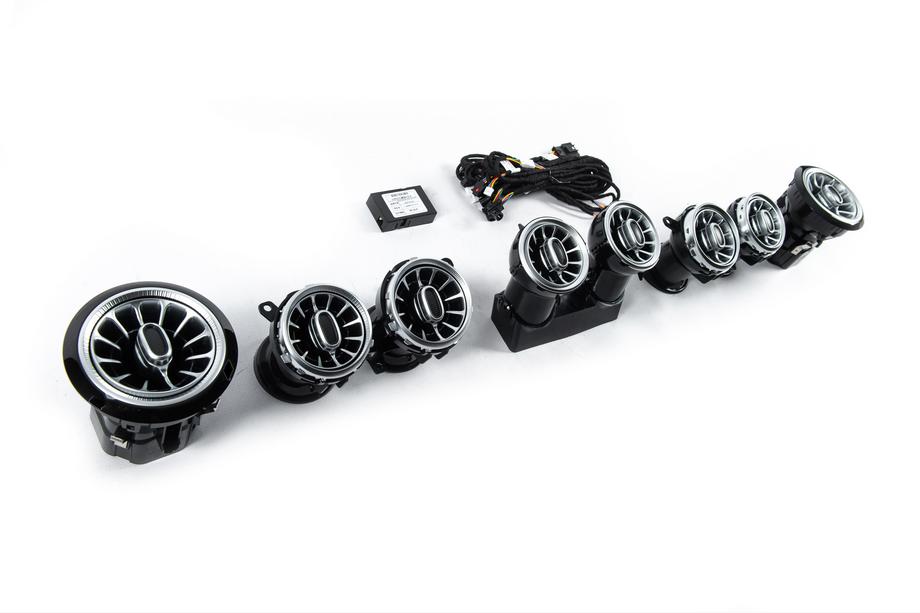 Mercedes Trieda E W213 2016–2023 LED deflektory ventilácie (64 color) Fotografia 5