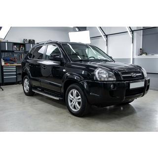 Bočné nášľapy BlackLine (2 ks, hliník) Hyundai Tucson JM 2004– fotografia 1