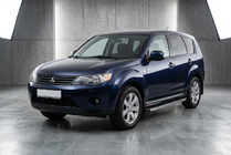 Mitsubishi Outlander 2006–2012 Bočné nášľapy BlackLine (2 ks, hliník) fotografia 1
