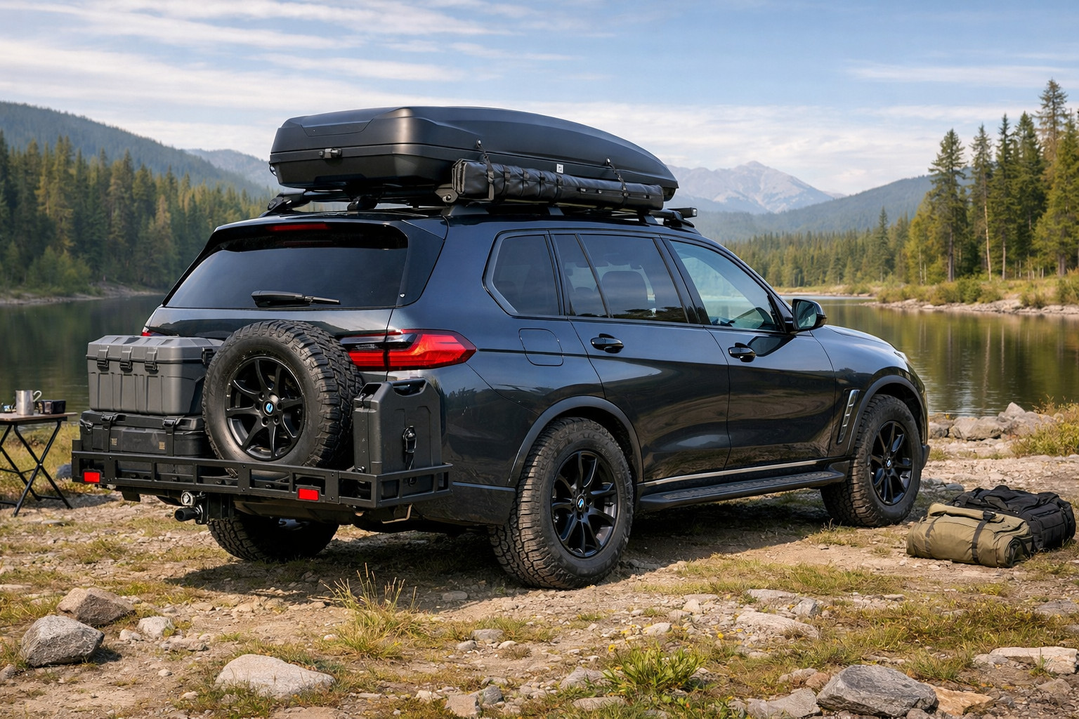 Čo na BMW X7 G07 na výlety do prírody a náklad na strechu