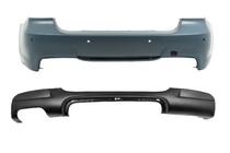 BMW 3 rad E90/E91 2005–2011 Zadný nárazník s difúzorom pre jednostranný dvojitý výfuk M-Sport (pre E90 2008-2011) fotografia 1