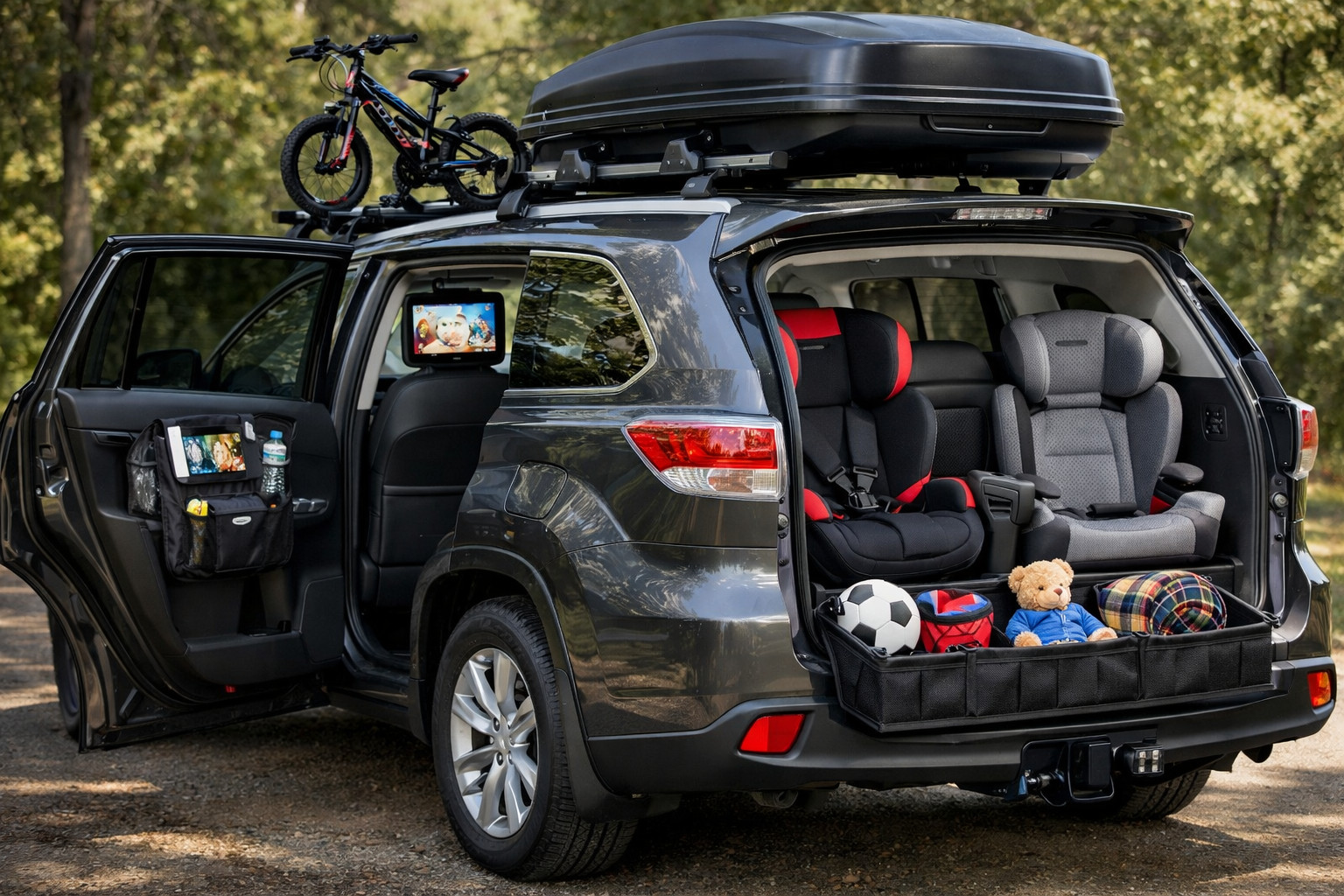Štartovací upgrade Toyota Highlander 2013-2019: deti, batožina a 3. rad