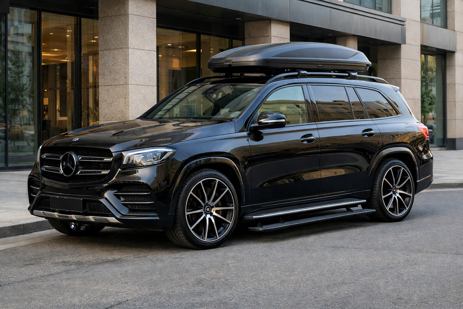Úvodný upgrade Mercedes GLS X167 do mesta a pre pohodlné nastupovanie