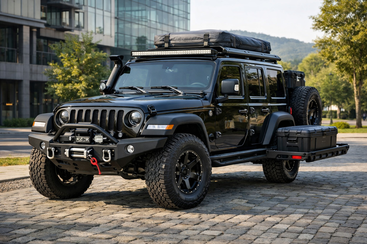 Čo namontovať na Jeep Wrangler 2018+ do mesta, pre svetlú výšku a výlety do prírody