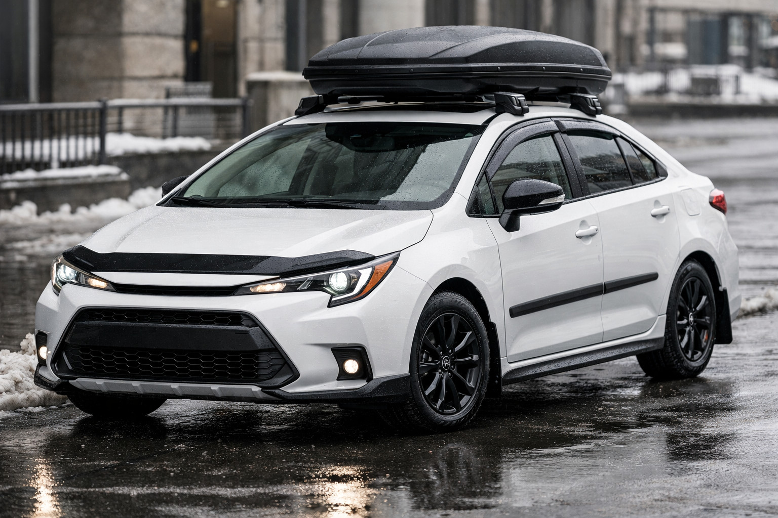 Čo namontovať na Toyota Corolla 2019+ do mesta v daždi a kaši