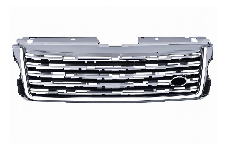 Range Rover IV L405 2013–2021 Čierna maska chladiča so striebornými lištami (facelift 2013→2023) Image