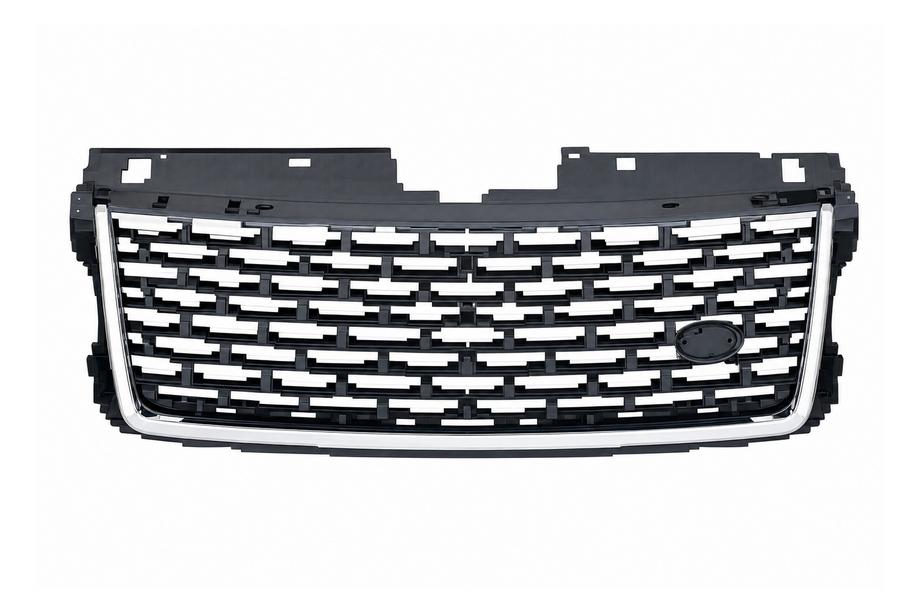 Range Rover IV L405 2013–2021 Čierna maska chladiča SVO so striebornými pruhmi (2013) Image