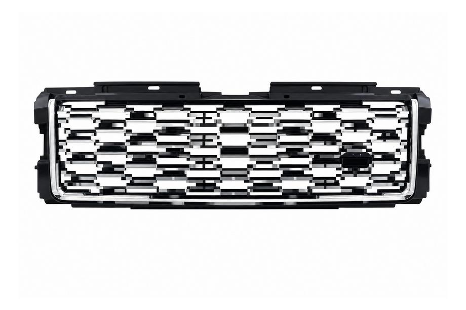 Range Rover IV L405 2013–2021 Čierna maska chladiča so striebornými lištami (facelift 2013→2018) Image