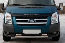 Ford Transit 2000–2014 Kryt na mriežku chladiča (2 ks, nerez) OmsaLine – talianska nehrdzavejúca oceľ fotografia 1