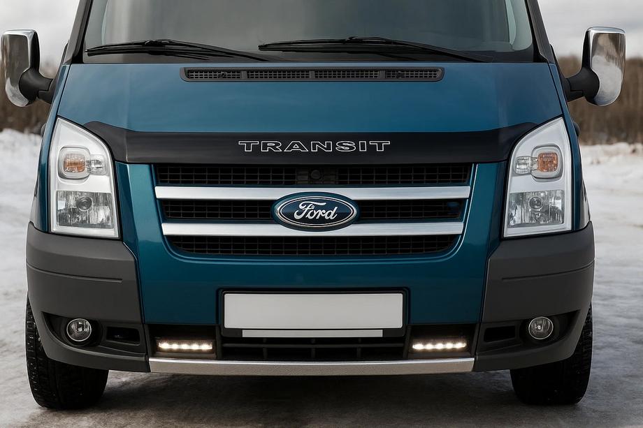 Ford Transit 2000–2014 Kryt na mriežku chladiča (2 ks, nerez) OmsaLine – talianska nehrdzavejúca oceľ Image