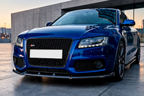 Audi A5 2007–2015 Predný nárazníkový lip spoiler Lip DPT V2 (pre S-Line, 2007-2011, čierny lesk) fotografia 1