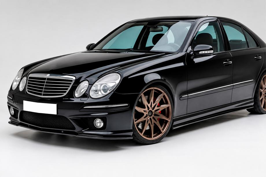 Mercedes E-class W211 2002–2009 Predný lip nástavec DPT (Pre AMG, 2006-2009, čierny lesk) Image
