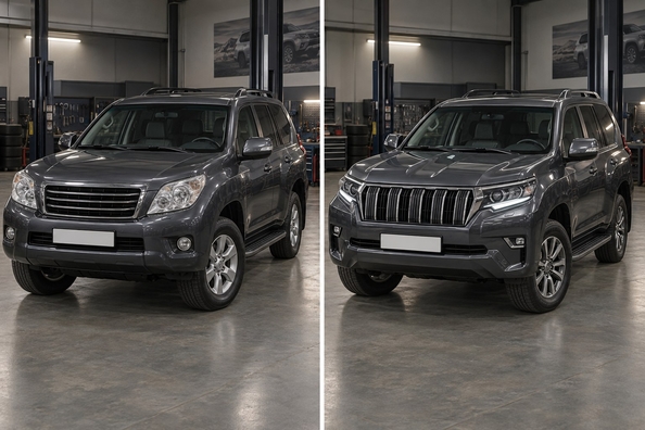 Toyota Land Cruiser Prado 150 v štýle faceliftu 2017+: sady a čo vymeniť