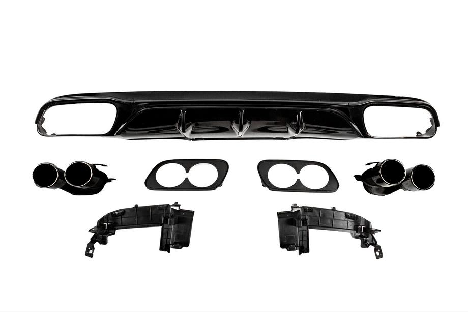 Mercedes Trieda E W213 2016–2023 Zadný difúzor s koncovkami výfuku E53-Design Black (pre Base) Image
