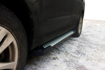 Hyundai Santa Fe 2 2006–2012 Bočné nášľapy Allmond Grey (2 ks, hliník) fotografia 3