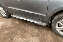 Hyundai Santa Fe 2 2006–2012 Bočné nášľapy Allmond Grey (2 ks, hliník) fotografia 4