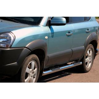 Bočné prahové rúrky BB002 (2 ks, nerez) Hyundai Tucson JM 2004– fotografia 2