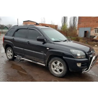 Bočné ochranné rúrky (2 ks, nerez) Kia Sportage 2004–2010 fotografia 3