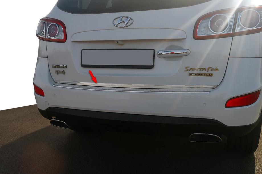 Hyundai Santa Fe 2 2006–2012 Ochranná lišta hrany kufra (nerez) Image