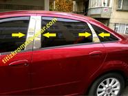 Fiat Linea 2006–2018 Lišty na stĺpiky dverí (6 ks, nehrdzavejúca oceľ) fotografia 2