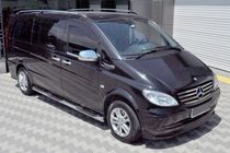 Mercedes Vito W639 2004–2014 Bočné ochranné rúrky (2 ks, nerez) d70, dlhý rázvor (L3) fotografia 1