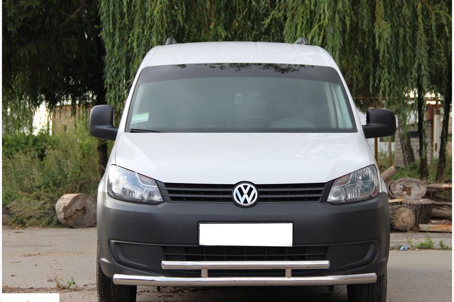 Volkswagen Caddy 2010–2015 Predný dvojitý ochranný rám 60/42 mm (nerez) Fotografia 1