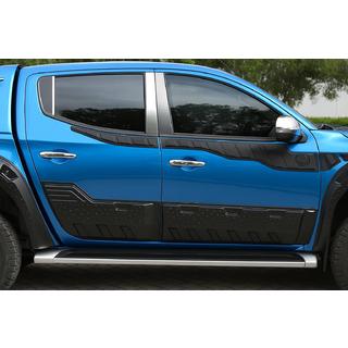 Lišty na stĺpiky dverí (6 ks, nehrdzavejúca oceľ) Mitsubishi L200 2006–2015 fotografia 1