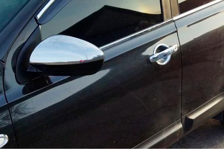 Nissan Qashqai 2007–2010 Kryty spätných zrkadiel (2 ks, nerezová oceľ) Fotografia 4