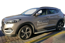 Hyundai Tucson TL 2016–2021 Bočné prahy Tayga Grey (2 ks, hliník) fotografia 1