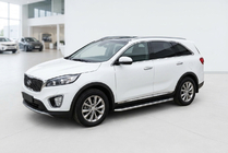 Kia Sorento III UM 2014–2020 Bočné prahy Maydos V1 (2 ks, hliník ↗ nehrdzavejúca oceľ) fotografia 1